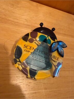Bath & Body Works Yellow Teal Brown Ladybug Scentportable Clip - NWT